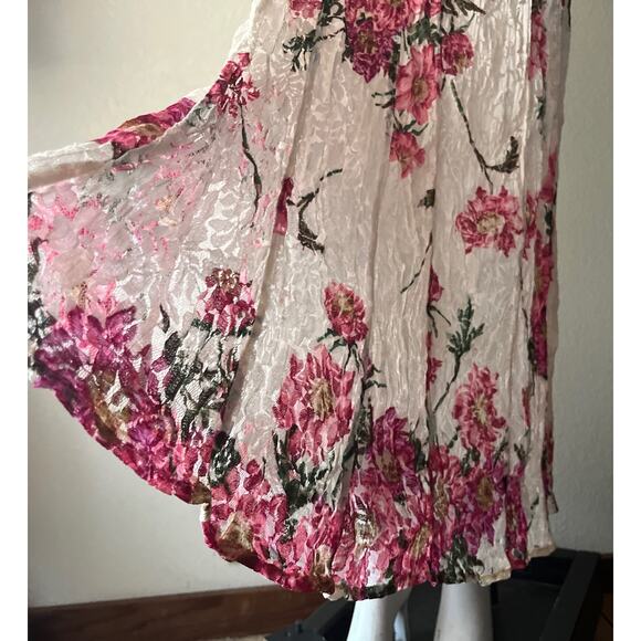 VTG Nostalgia 90s Cottagecore Dress Medium Floral Lace Mesh Layered Maxi Boho - Picture 8 of 16